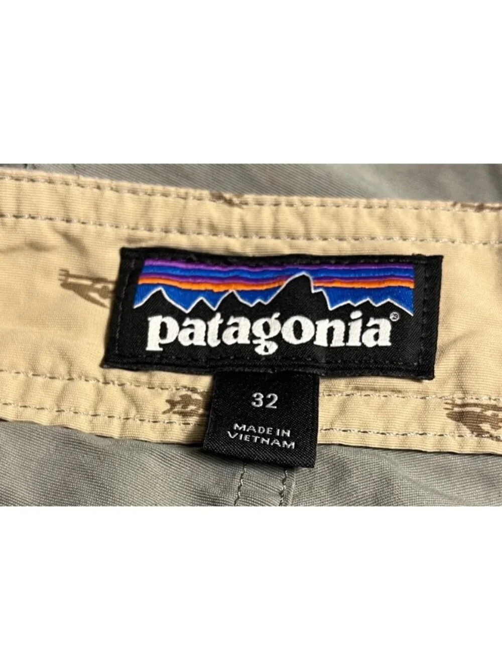 Patagonia Mens Board Shorts Sz 32 gray & black Orange Drawstring Nylon preppy